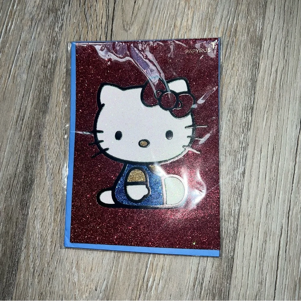 NWT Papryrus Hello Kitty glitter card